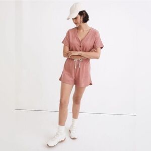 MWL madewell pink terry romper NWOT xs